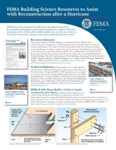 FEMA Building Science guidance for rebuilding after a hurricane